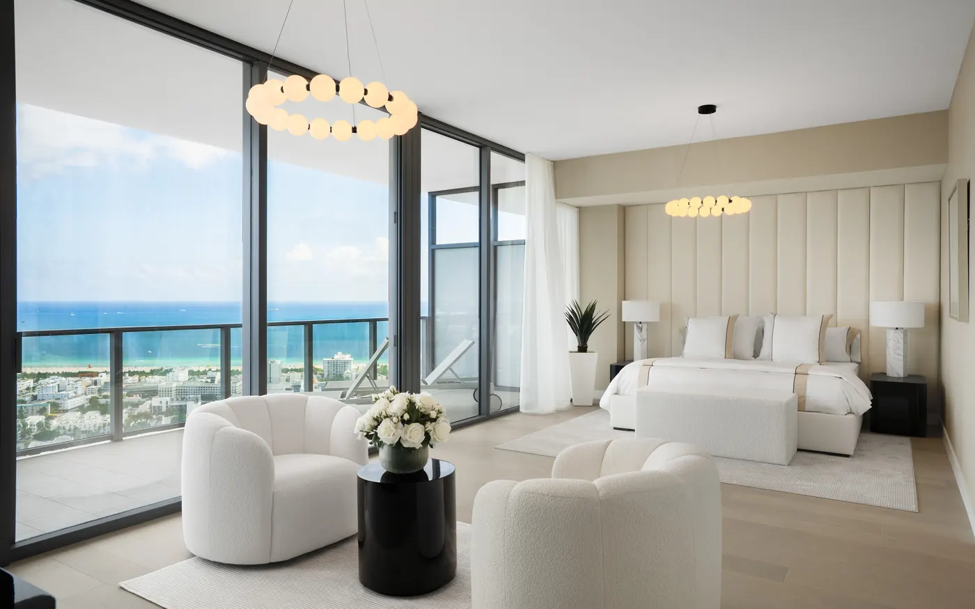 A Five Park bedroom with an ocean view to the east